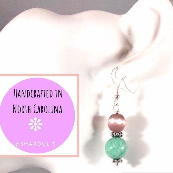 Frontrow.style Jewelry - Handmade Sterling Silver Earrings Purple Cats Eye Everyday Chic Modern Staple
